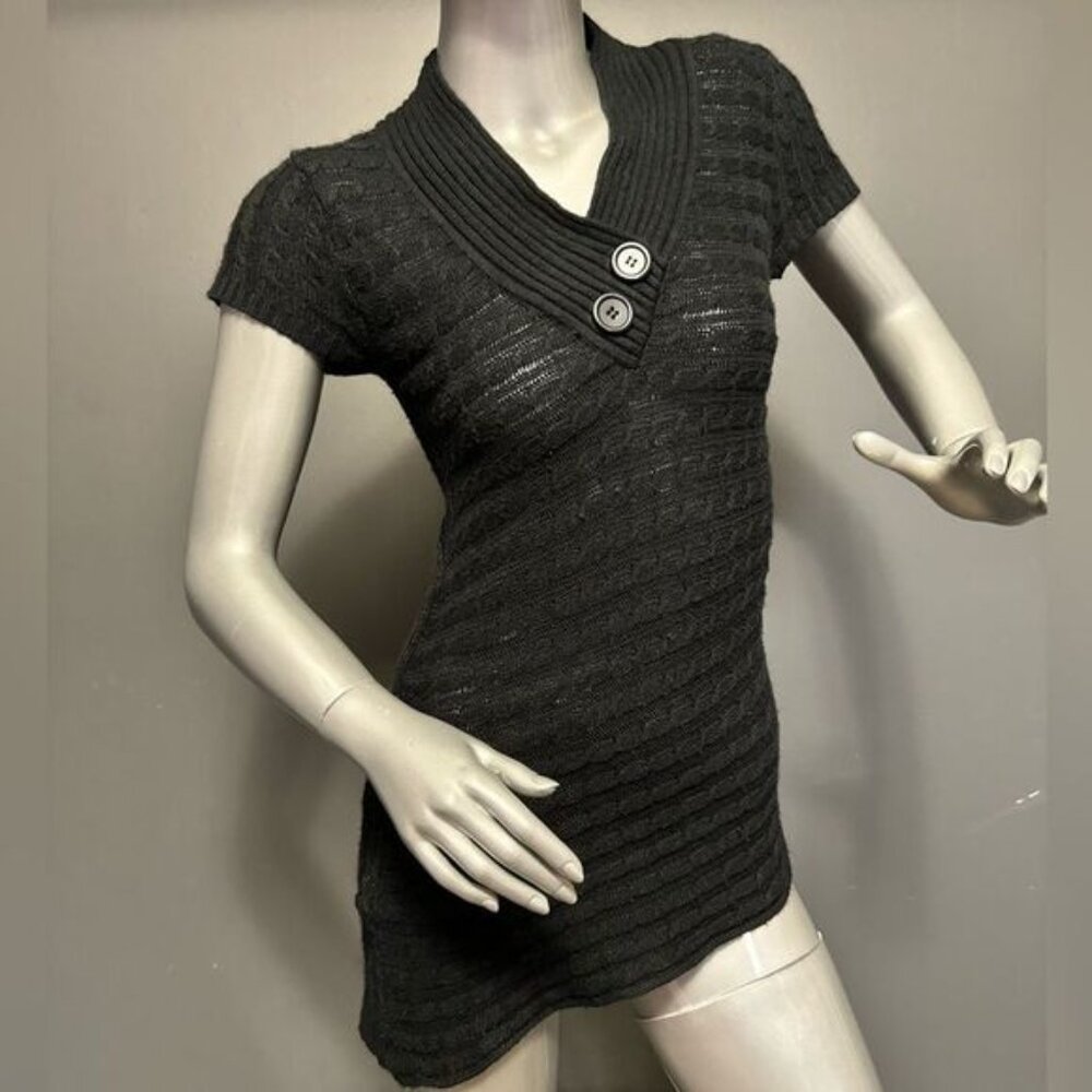 Y2K Sheer Knit Longline Sweater Top